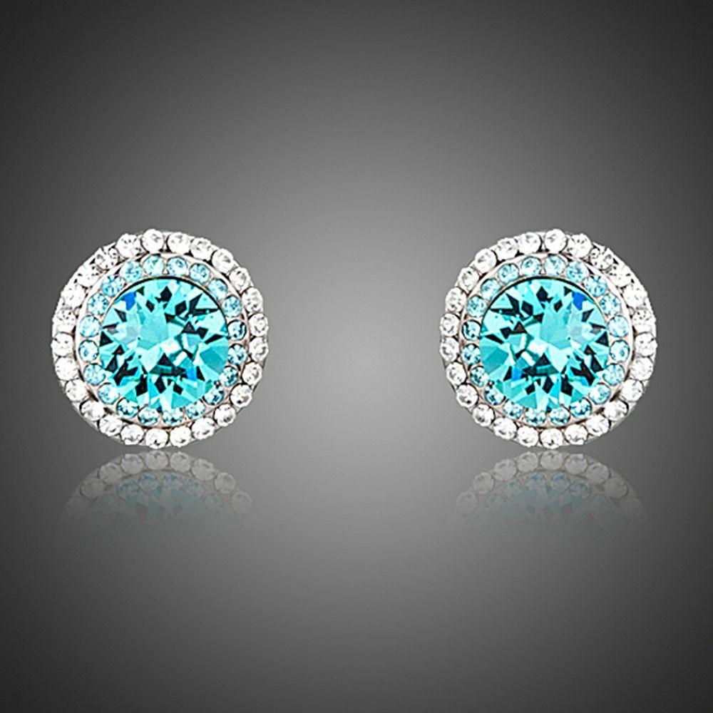 Round Deep Sea Stud Earrings - KHAISTA Fashion Jewellery