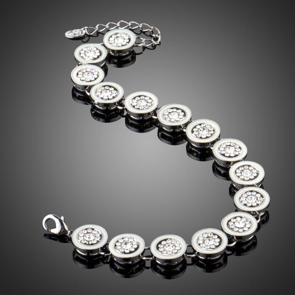 Round Rhinestone Chain Link Bracelet - KHAISTA Fashion Jewellery