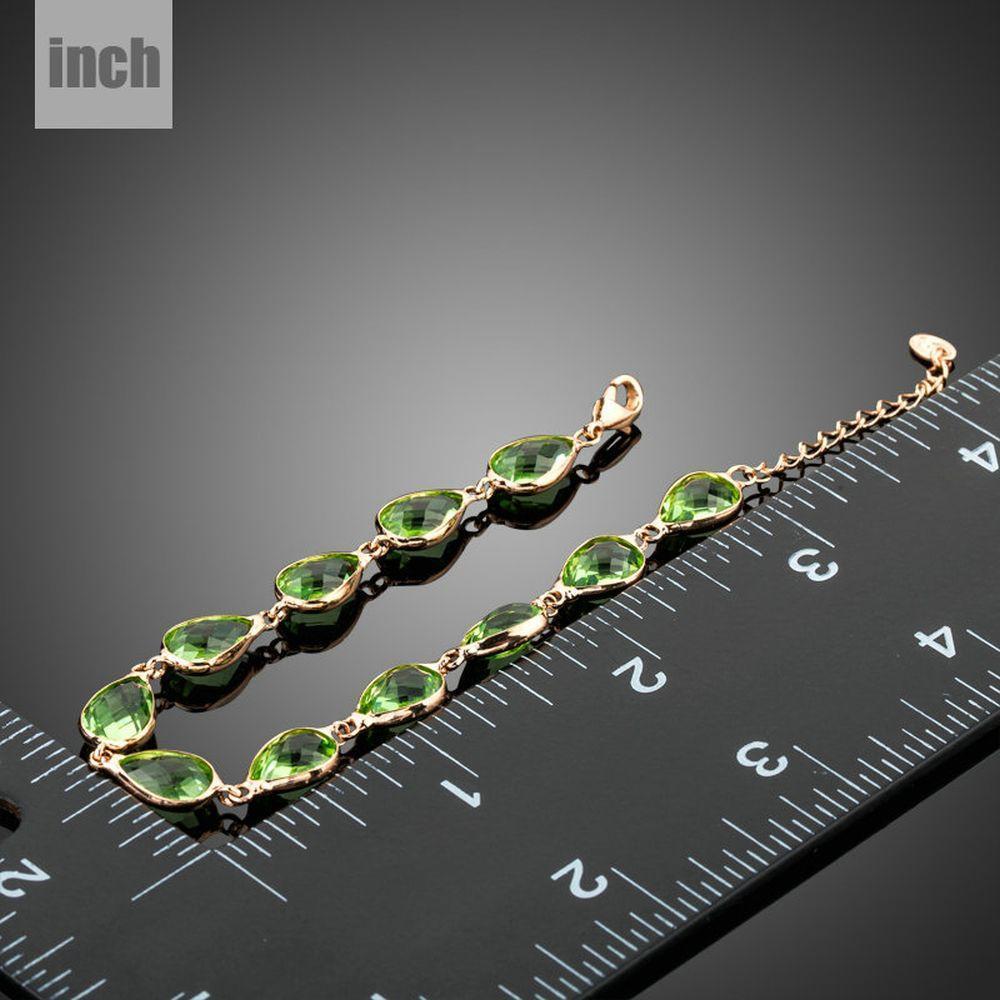 Royal Green Pear Design Chain Bracelet - KHAISTA Fashion Jewellery