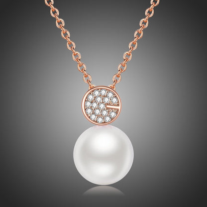 Simulated Pearl Dazzling Pendant Necklace KPN0246 - KHAISTA Fashion Jewellery