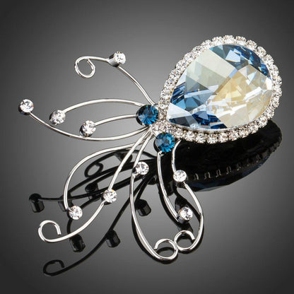 Sky Blue Octopus Brooch Pin - KHAISTA Fashion Jewellery