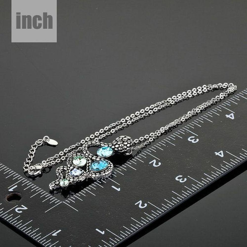 Snake Design Stellux Austrian Crystals Necklace KPN0049 - KHAISTA Fashion Jewellery