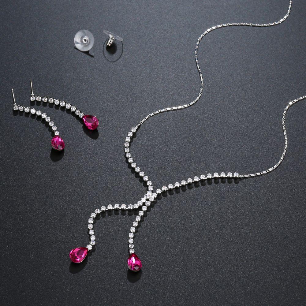 Sparkling Red Austrian Crystals Jewelry Set - KHAISTA Fashion Jewellery