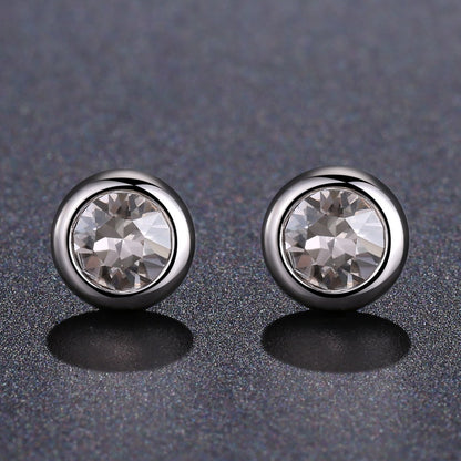 Sparkling Round Crystals Stud Earrings -KPE0319 - KHAISTA Fashion Jewellery