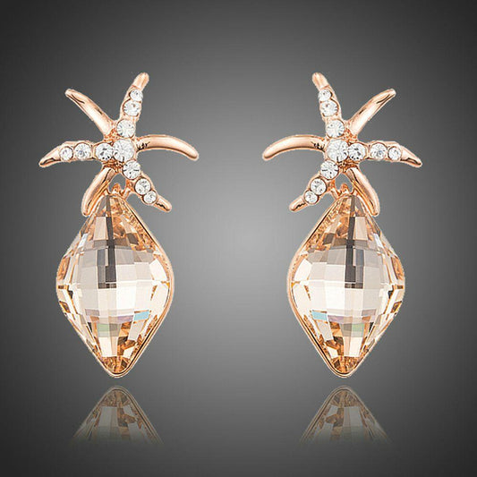 Starfish Shaped Rhinestone Drop Earrings - KHAISTA Fashion Jewellery