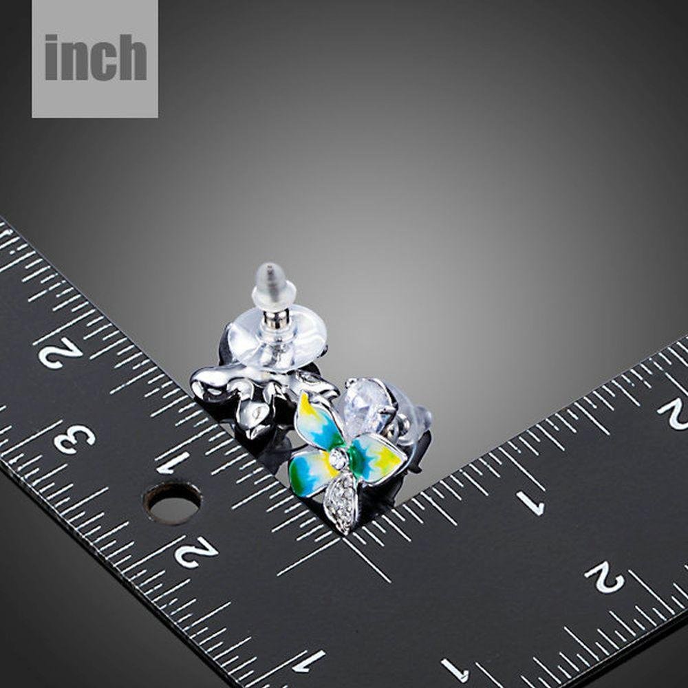 Summer Flower Cubic Zirconia Stud Earrings - KHAISTA Fashion Jewellery