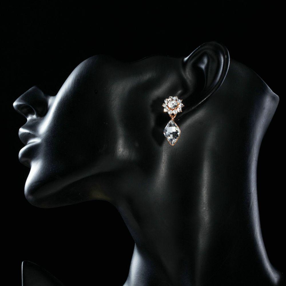 Sunflower Crystal Drop Earrings - KHAISTA Fashion Jewellery