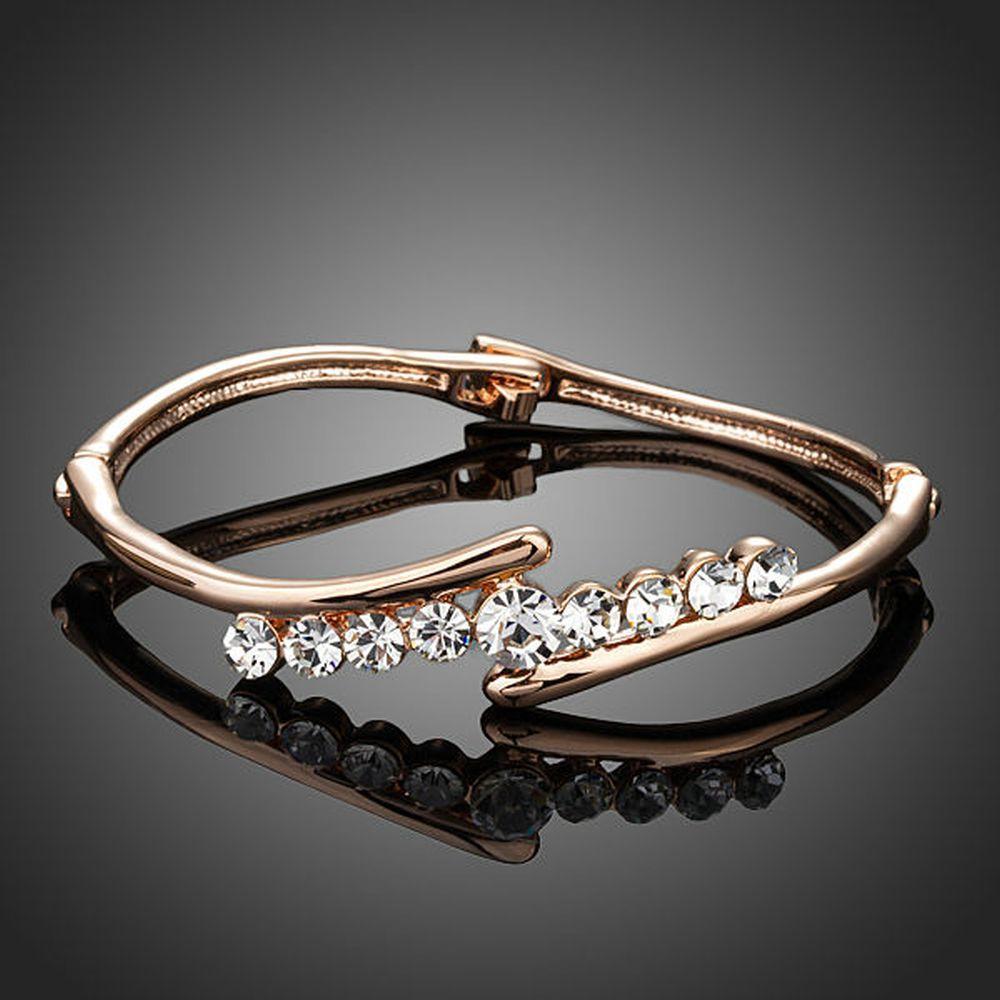 Twist Design Crystal Bangle - KHAISTA Fashion Jewellery