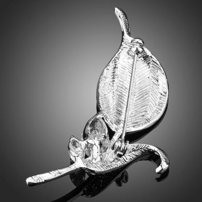 Violet Leaf Design Brooch Pin - KHAISTA Fashion Jewellery