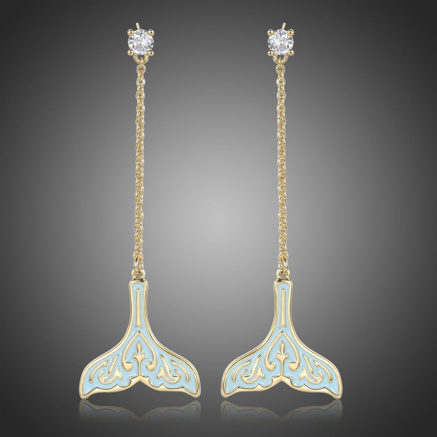 Whale Fluke Drop Earrings -KPE0395 - KHAISTA Fashion Jewellery