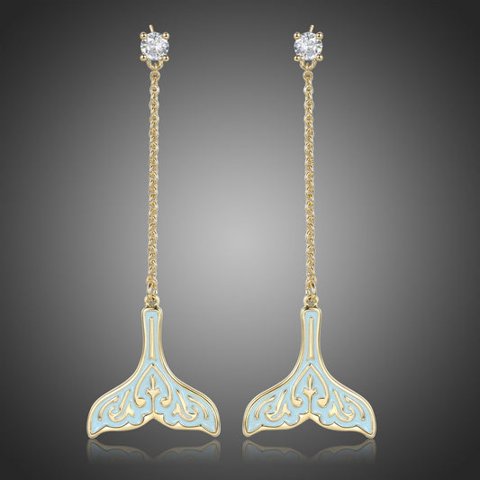 Whale Fluke Drop Earrings -KPE0395 - KHAISTA Fashion Jewellery