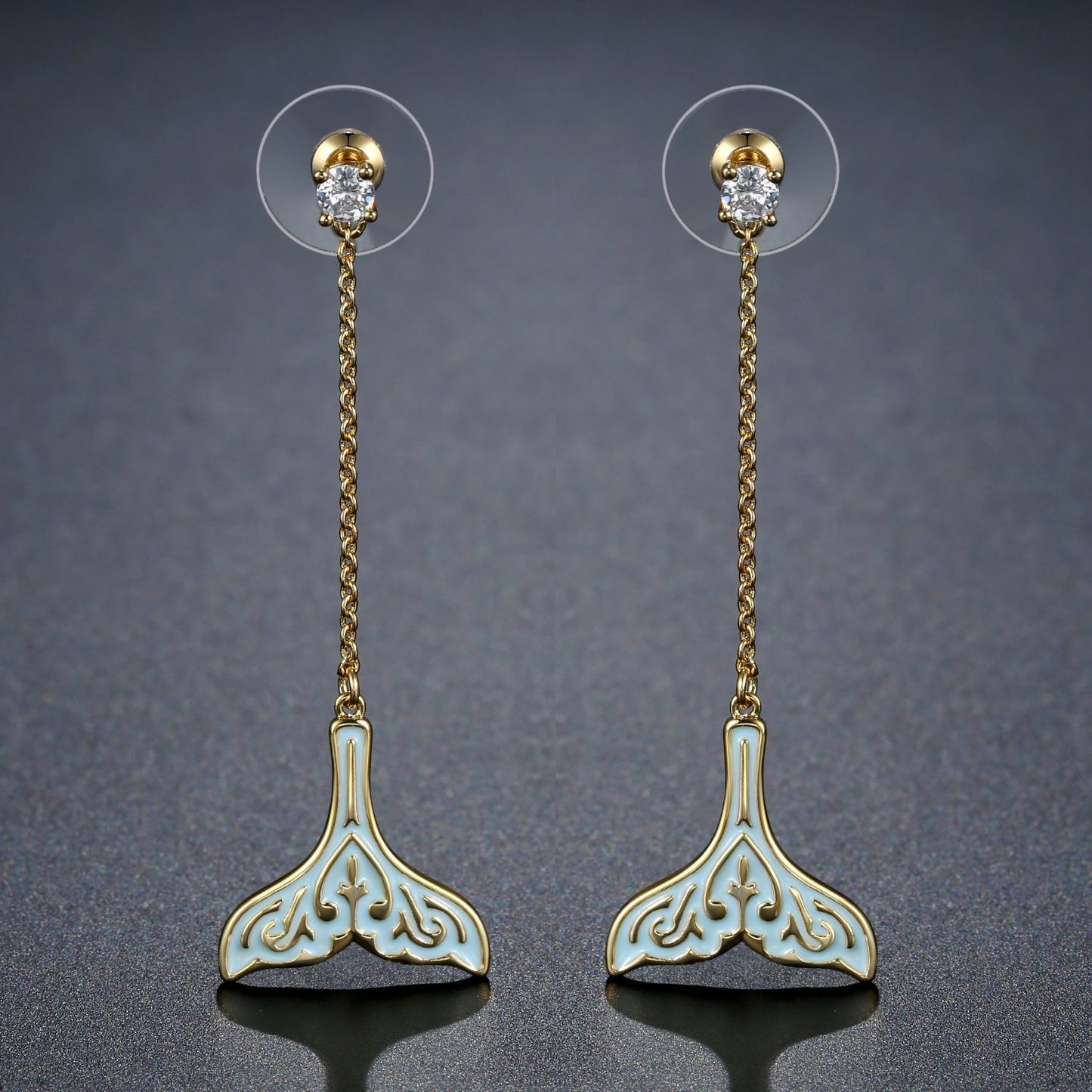 Whale Fluke Drop Earrings -KPE0395 - KHAISTA Fashion Jewellery