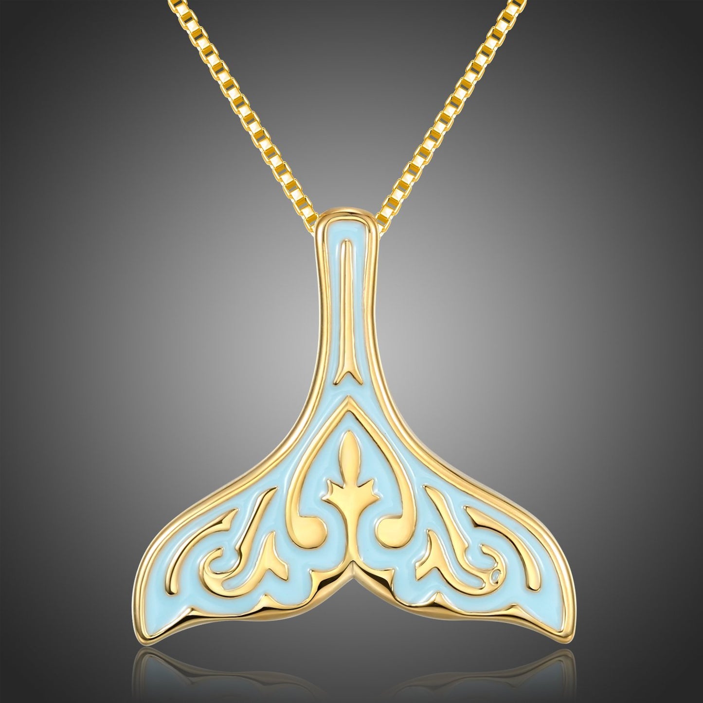 Whale Fluke Pendant Necklace KPN0279 - KHAISTA Fashion Jewellery