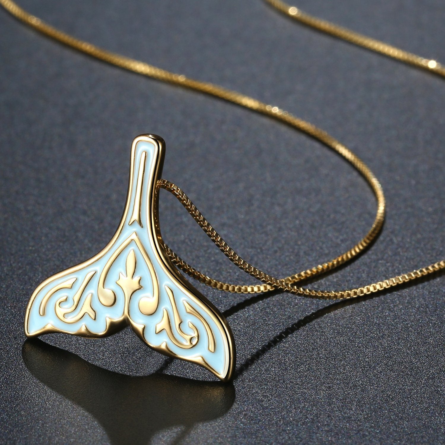 Whale Fluke Pendant Necklace KPN0279 - KHAISTA Fashion Jewellery