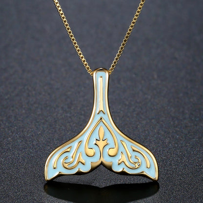 Whale Fluke Pendant Necklace KPN0279 - KHAISTA Fashion Jewellery