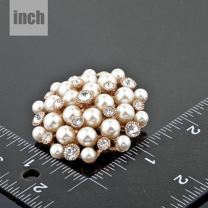 White Flowery Pearl Designer Pin Brooch - KHAISTA Fashion Jewellery