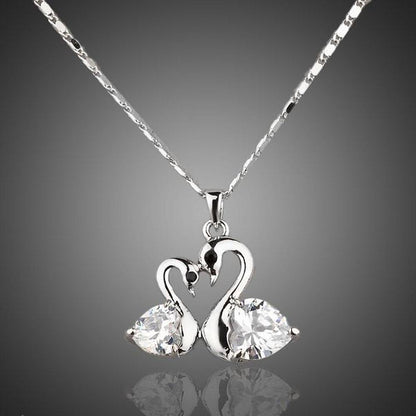 White Gold Goose Necklace -KJN0004 - KHAISTA